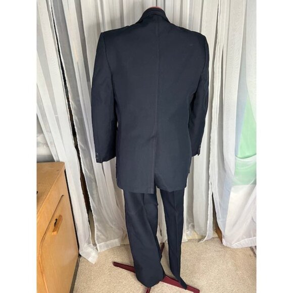 Johnny Carson suit blazer Vintage 1970s mod navy red - Picture 5 of 16